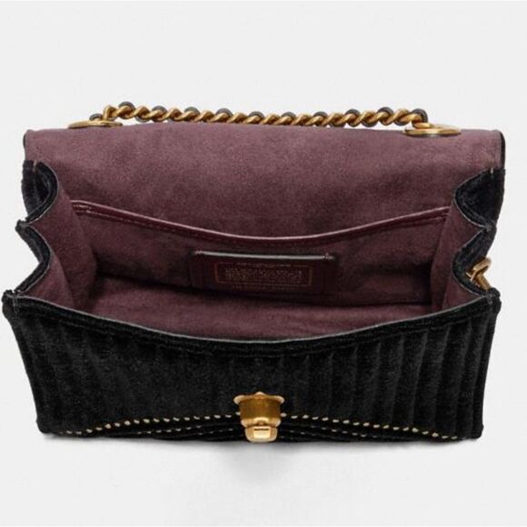 RETAIL COACH Studded Parker Velvet Quilted Bag with Rivets - Picture 4 of 16
